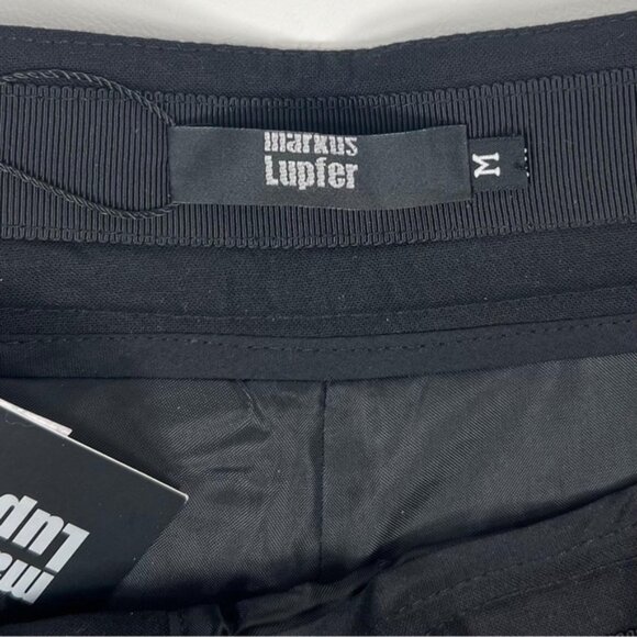 NWT MARKUS LUPFER UK🇬🇧Made Pleated Textured Pockets Shorts Shiny Print MEDIUM - Picture 5 of 13